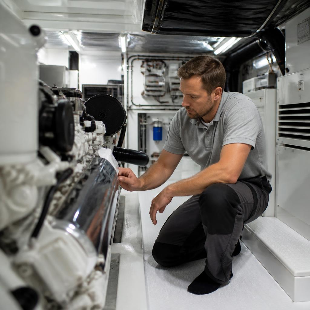 Yacht refit and technical work in a marine yard